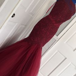burgundy mermaid dress