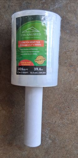 One Industrial Mini Clear Stretch Wrap Film 80 Gauge 5.1" 1000ft for Pallet Wrap with Plastic Handle,Durable Self-Adhering Packing,Moving,Packaging,He
