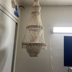 Incredible Shell Chandelier Boho Capiz Beachy Decor