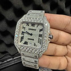 Vvs Moissanite Iced Out Square Watch 