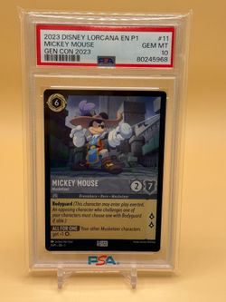 2023 Disney Lorcana Mickey Mouse Musketeer Gen Con Promo PSA 10