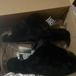 Black UGG slides 