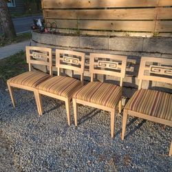 4 Vintage Drexel heritage? mid-century modern dining room chairs 60s mod Asian Chinese influence

These are great late mid-century chairs,