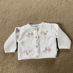 Hip-Pity Hop-Pity Easter’s On Its Way With This Darling Handmade Bunny Cardigan, Size 6 Months!