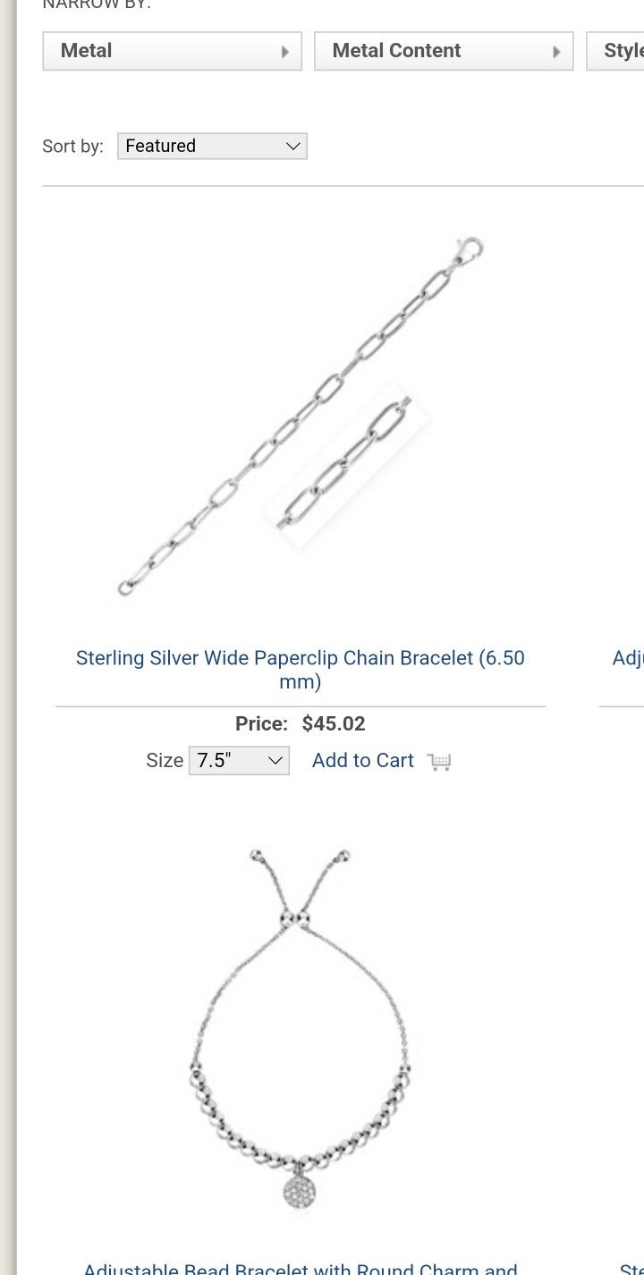 Silver bracelet.