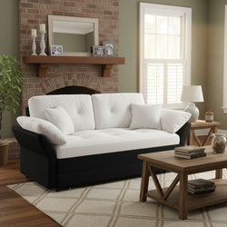 Chicago 74" Modern Chenille Loveseat Sleeper Sofa Bed with Storage