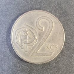 2 Koruny Piece From Czechoslovakia
