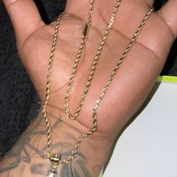 14k Diamond Cut Solid Rope Chain