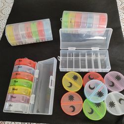 Never Used Day/Night Pill Containers In Case. Price Ea Set