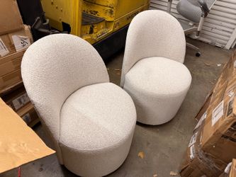 Set of 2 Swivel Barrel Accent Chairs