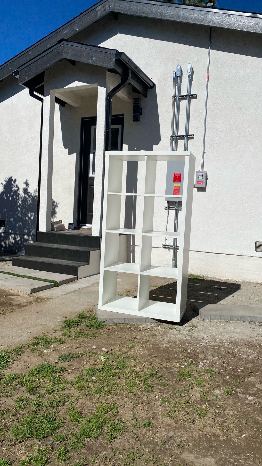 Beautiful Organizer With Eight Cubic Space Good Condition White Color Clean Size L58” D15.5” W30”