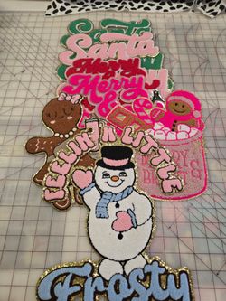 Large Christmas patches 🎄☕️⛄️