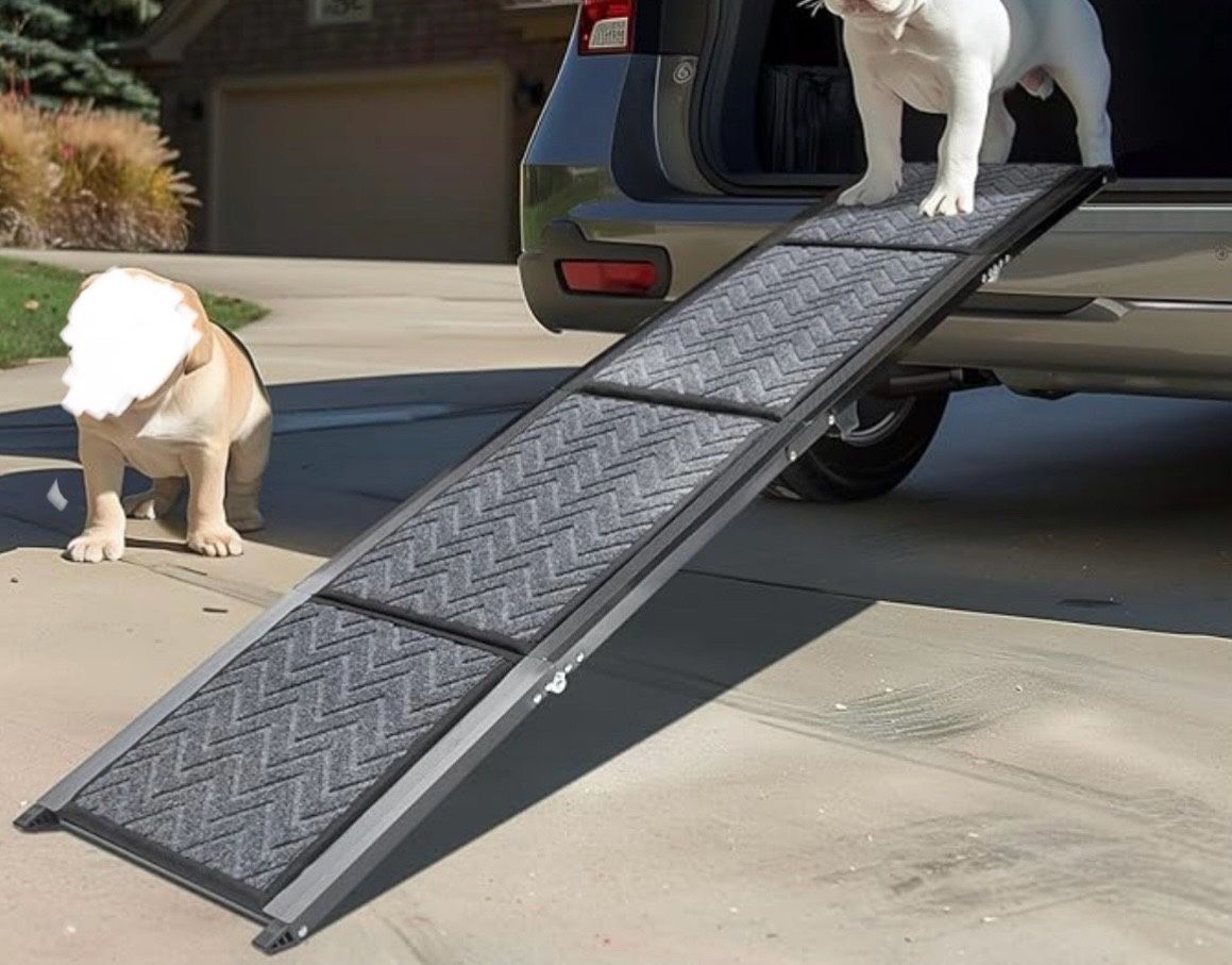 NEW 71” Folding Dog Ramp for Car/SUV – Heavy Duty, Portable, Non-Slip