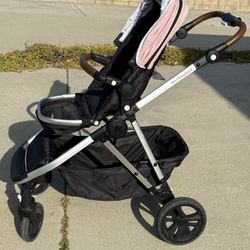 Mockingbird Single-to-double Stroller With Pink Canopy (No 2nd Seat)