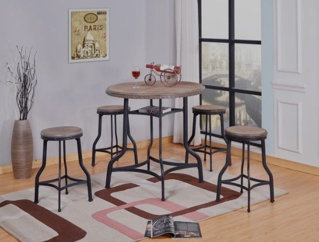 👉 ♥️$39 down payment🎈- 🍬 Spica 5-Piece Counter Height Set | 3480