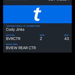 Cody Jinks Ticket 6/1