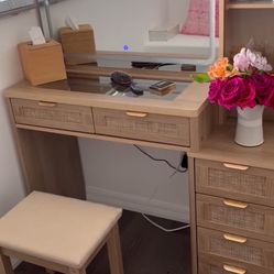 Makeup vanity and Stool