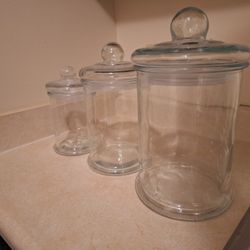 3 Different Size Glass Jars