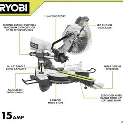 Brand New Ryobi 10" Sliding Compound Miter Saw with LED Cutline
