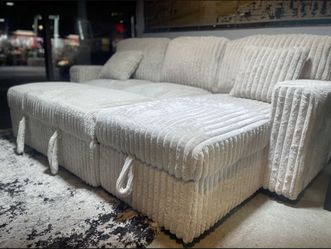 🔥 CORDUROY SLEEPER SECTIONAL – LOADED WITH FEATURES! 🔥