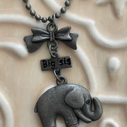 Elephant Silver Big Sis Necklace 
