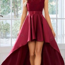 EVER-PRETTY Contrast Lace High Low Hem Satin Dress size XXL (12)