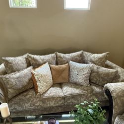 Elegant Custom Patterned Sofa with Cushions