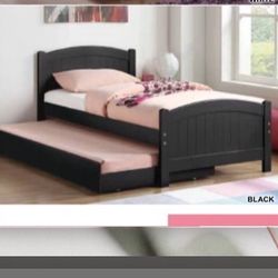 Twin Trundled Bed Frame Solid Wood New In The Box 