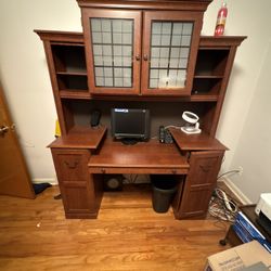 Farmhouse computer desk with storage