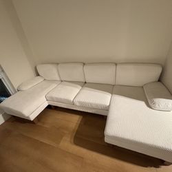 Karl home Beige U-shape sectional sofa couch 