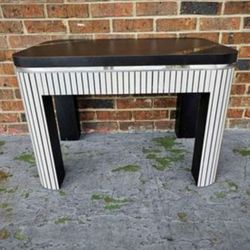 Mid Century Striped Side End Table 
