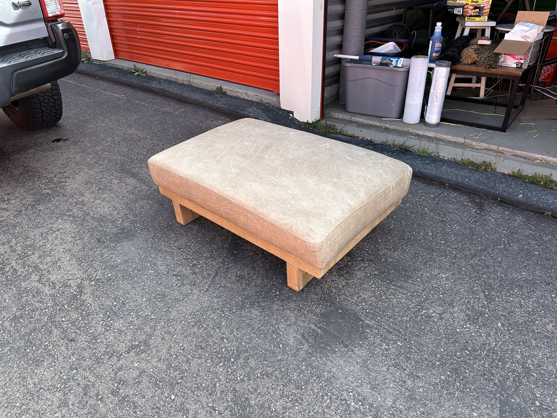 large leather ottoman