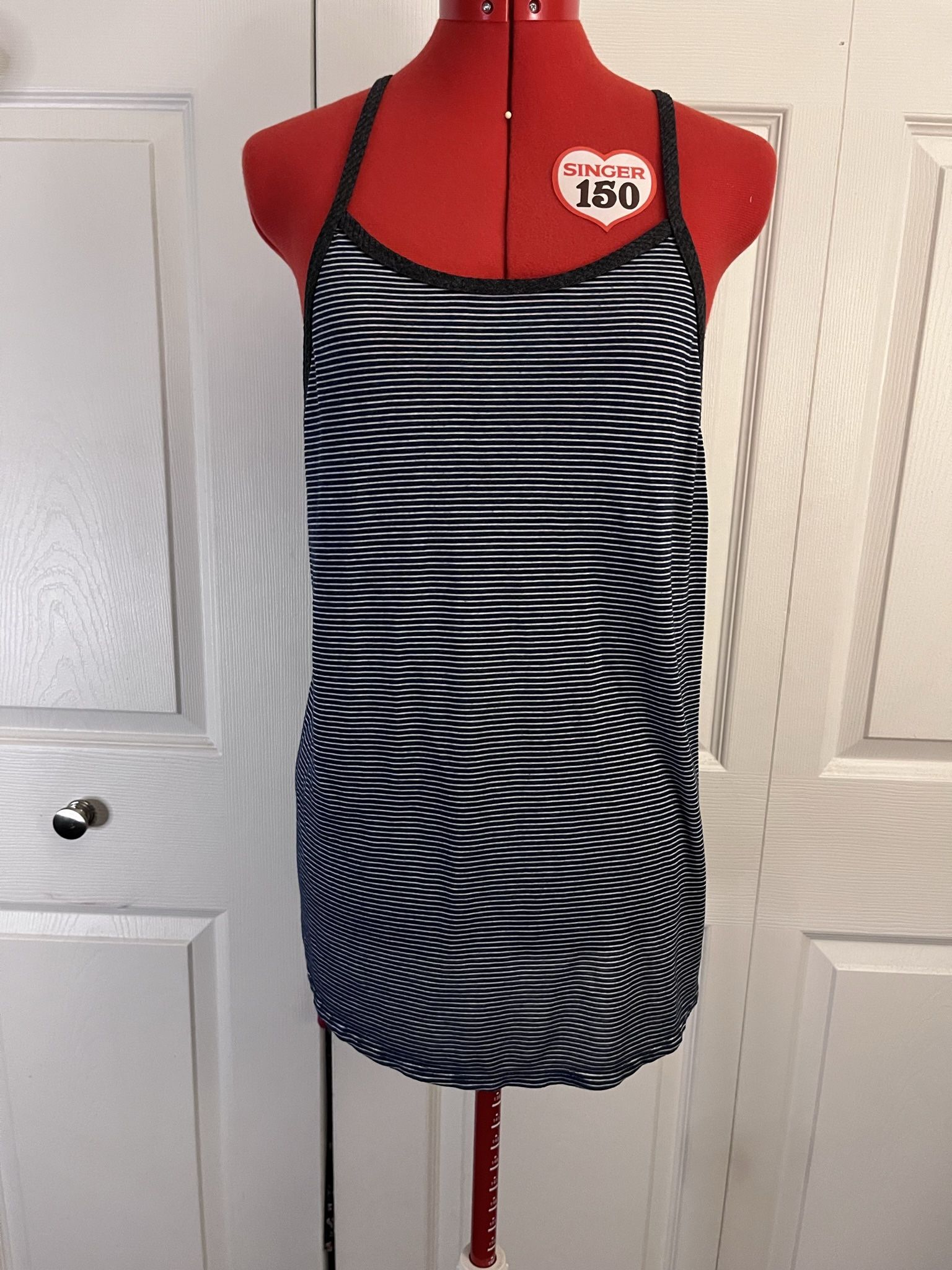 Abound Spaghetti Strap Stripe Hi Lo Tank Top L