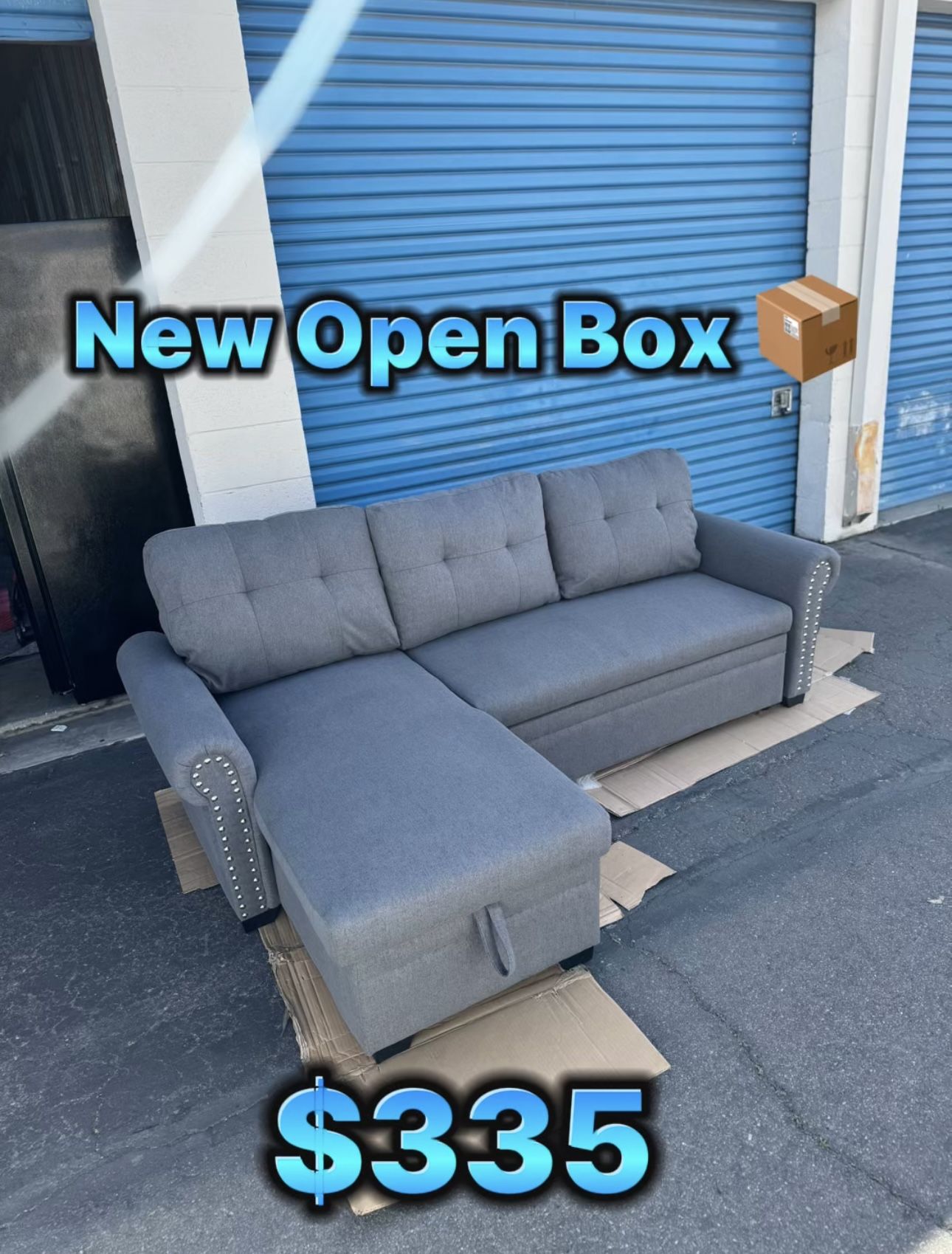 Pull Out Bed Sofa Bed Couch ποΈ New Open Box π¦ Reversible L β
Storage β
Pull Out Bed β