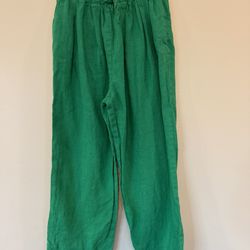 Girls Linen Pants Zara Size 10 with Pockets & Drawstring perfect for St. Patrick’s Day $12