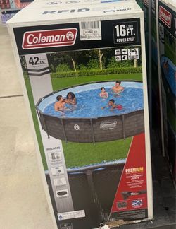Power Steel 16 ft. x 42 in. Round Metal Frame Above Ground Pool Set
