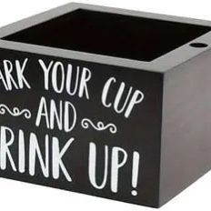 ☕ New Wood Double Disposable Cup Holder with Marker Slot