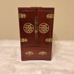 Antique Rosewood Jewelry Cabinet 
