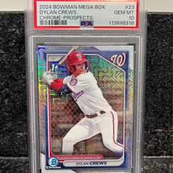 Topps 2024 Bowman Chrome Prospects Mojo Refractor Dylan Crews BCP-23 PSA 10 Baseball Card