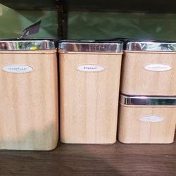 Vintage Metal Canister Set