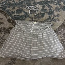 Skylark Gray Striped Halter Top