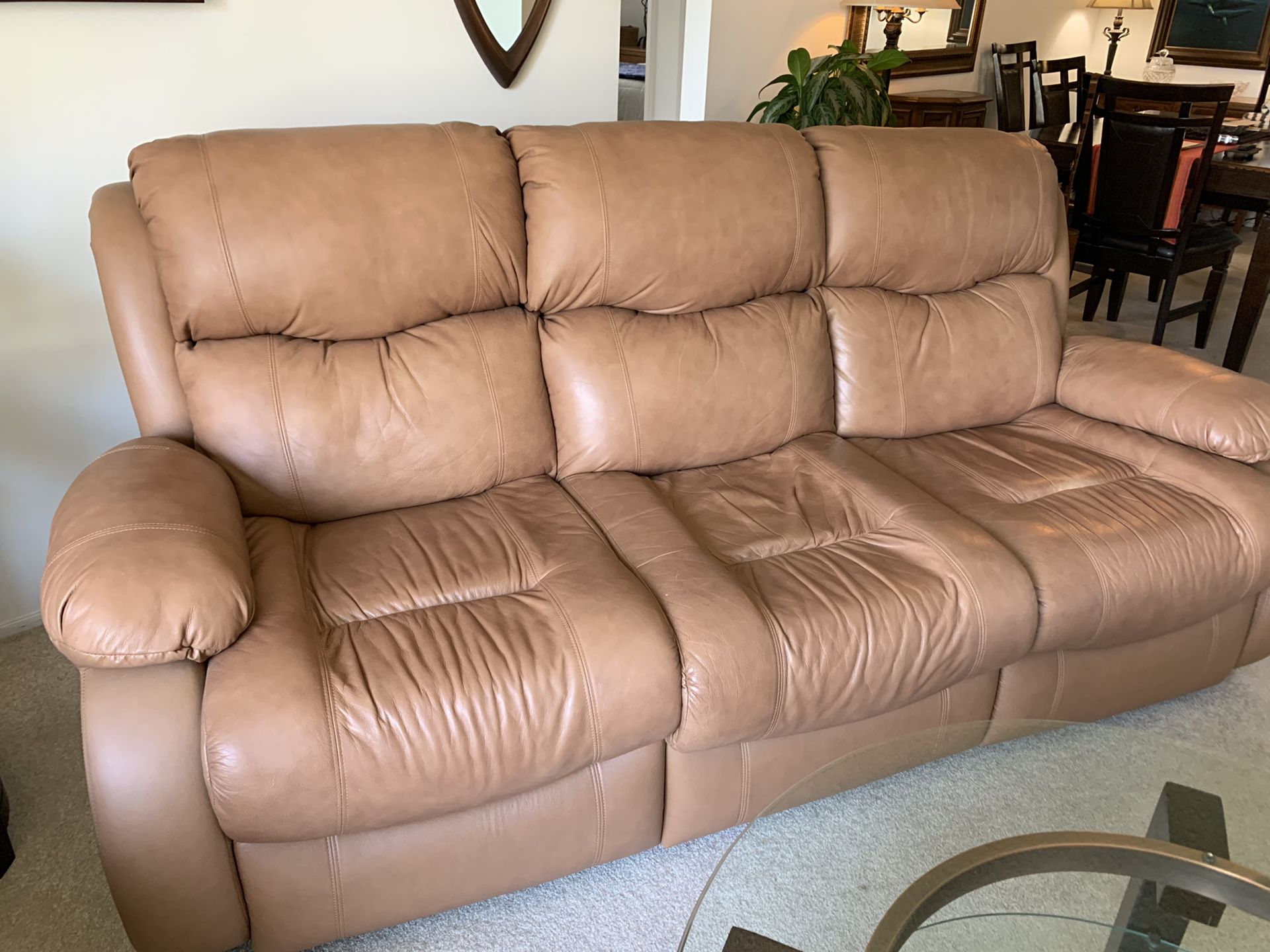 Moving sale-leather reclining soft & chair