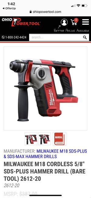 Photo Milwaukee m18 cordless 5/8” SDS-plus hammer drill