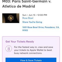 FIFA Club World Cup Tickets  PSG VS Atlético De Madrid 