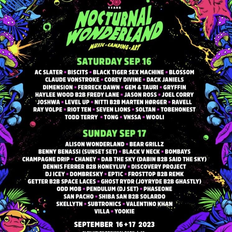 Nocturnal Wonderland, September 16+17, 2023