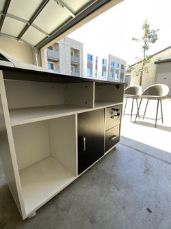 Modern Storage Console Cabinet with Locking Drawers