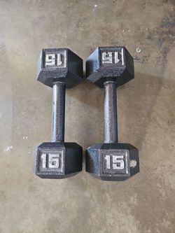 15lb metal dumbbells