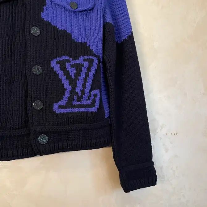 LOUIS VUITTON 100% cotton navy blue knitted cardigan sweater S For Sale at  1stDibs  louis vuitton cardigan blue, louis vuitton cardigan sweater, louis  vuitton cardigan womens