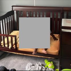 4 In 1 Convertible Crib And Changing Table With Storage And Mattress