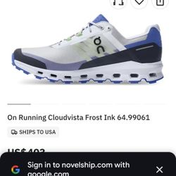 Mens ON OC Cloadvista RUNNING/GYM SHOES  SIZE: 9M / (fits mens Size: 8M - 8.5M  also!)